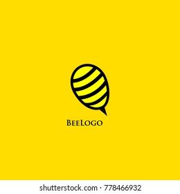 Bee logo vector. Bee character illustration eps 10