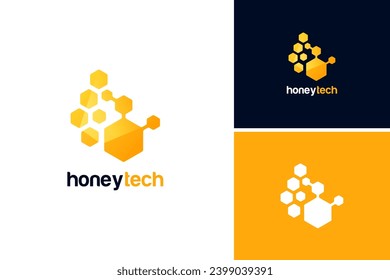 Concepto de vectores con logotipo de abeja, plantilla de diseño de logotipo de abejas