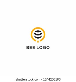 Bee Logo Vector Design, Honey Logo Template