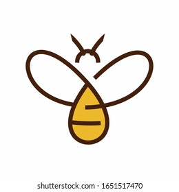 Diseño de vectores con logotipo de abeja, plantilla con logotipo de miel