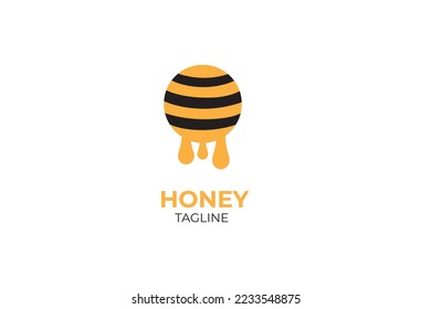 Bee Logo Vector Design, Honey Logo Template