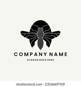 Bee Logo vector design template black logo and white background