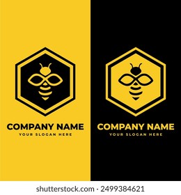 Bee logo vector, elegant design