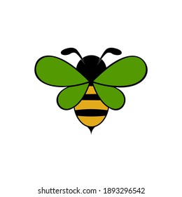 bee logo vector and icon