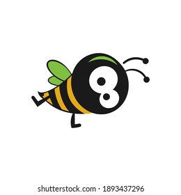 bee logo vector and icon
