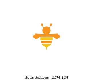 Bee logo vector icon illustration