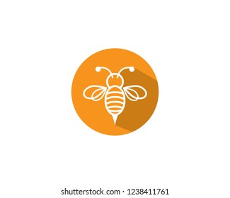 Bee logo vector icon illustration