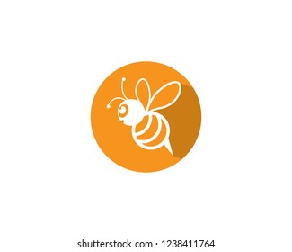 Bee logo vector icon illustration