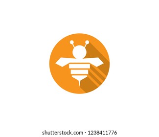 Bee logo vector icon illustration