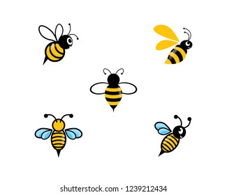 Bee logo vector icon illustration