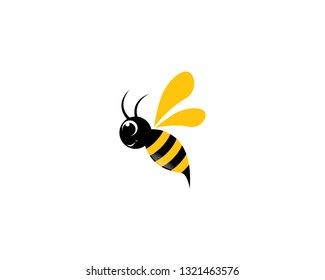 Bee logo vector icon illustration