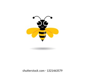 Bee logo vector icon illustration