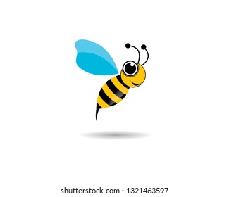 Bee logo vector icon illustration