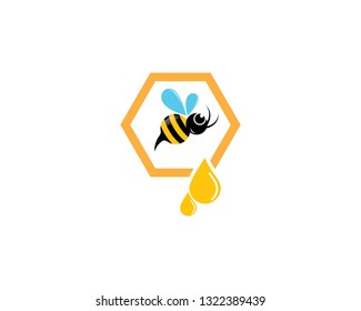 Bee logo vector icon illustration