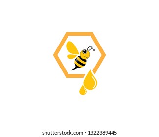 Bee logo vector icon illustration
