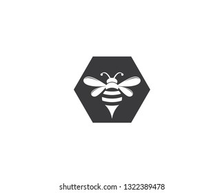 Bee logo vector icon illustration