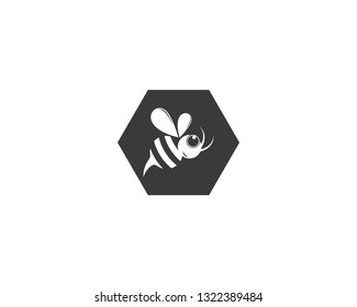 Bee logo vector icon illustration