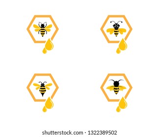 Bee logo vector icon illustration