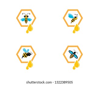 Bee logo vector icon illustration
