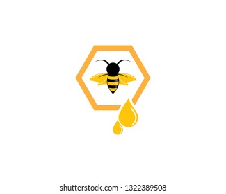 Bee logo vector icon illustration