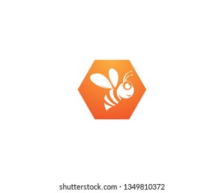 Bee logo vector icon illustration