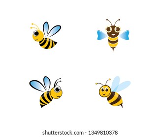 Bee logo vector icon illustration