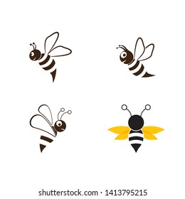 Bee logo vector icon illustration design