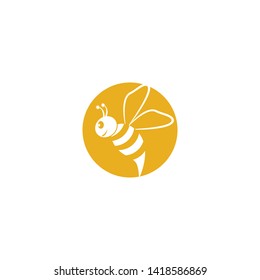 Bee logo vector icon illustration design
