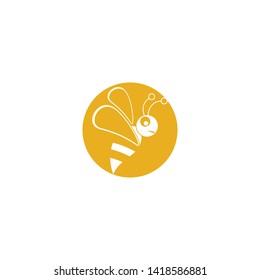 Bee logo vector icon illustration design