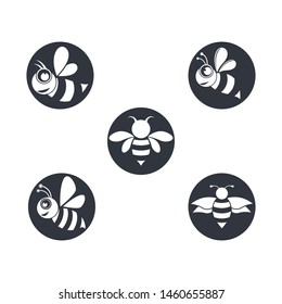 Bee logo vector icon illustration design