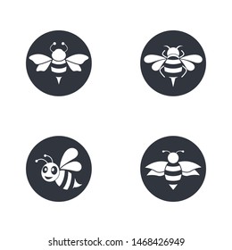 Bee logo vector icon illustration design