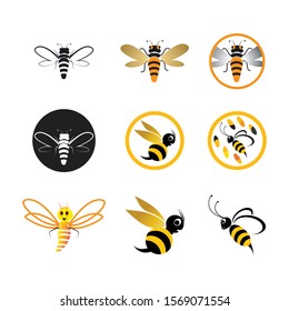 Bee Logo vector icon illustration design