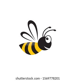 Bee logo vector icon illustration design