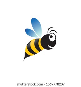 Bee logo vector icon illustration design