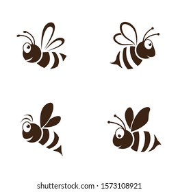 Bee logo vector icon illustration design