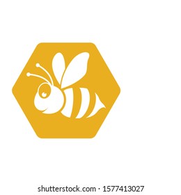 Bee logo vector icon illustration design