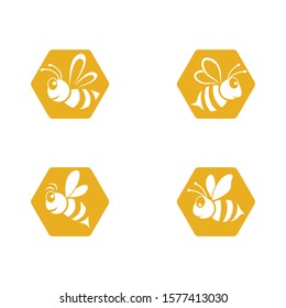 Bee logo vector icon illustration design