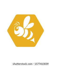 Bee logo vector icon illustration design