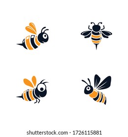 Bee logo vector icon illustration design