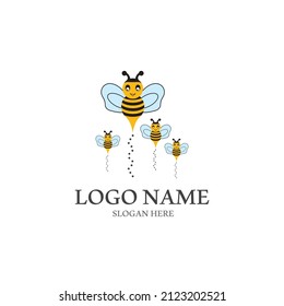 Diseño de la ilustración de iconos vectoriales del logotipo de Bee