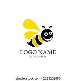 Bee logo vector icon illustration design