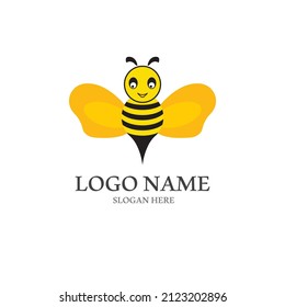 Bee logo vector icon illustration design