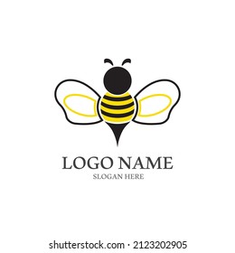 Bee logo vector icon illustration design