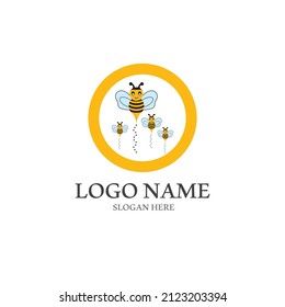 Bee logo vector icon illustration design
