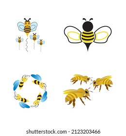 Bee logo vector icon illustration design