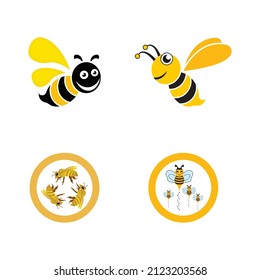 Diseño de la ilustración de iconos vectoriales del logotipo de Bee