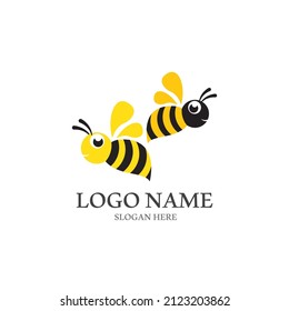 Bee logo vector icon illustration design