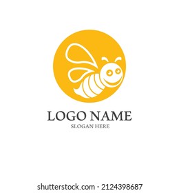 Diseño de la ilustración de iconos vectoriales del logotipo de Bee