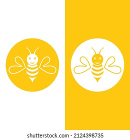 Diseño de la ilustración de iconos vectoriales del logotipo de Bee