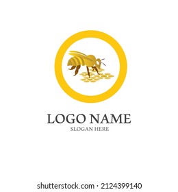 Diseño de la ilustración de iconos vectoriales del logotipo de Bee